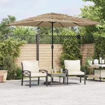 Garden Parasol with Steel Pole Brown 97.6&quot;x97.6&quot;x97.6&quot; - £105.34 GBP