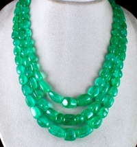 Certified Natural Colombian Emerald Beads Cabochon 3 L 1028 Cts Stone Necklace - £114,261.54 GBP