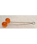 Rare Vintage Orange &quot;Colliding Balls on String (Klackers) Toy&quot;...1960&#39;s-... - $54.99