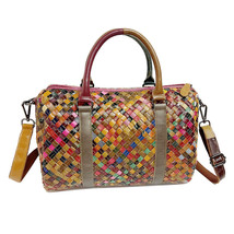 Leather Women&#39;s Bag Woven Handbag Crossbody Bag Vintage Women&#39;s Bag Fact... - $77.00