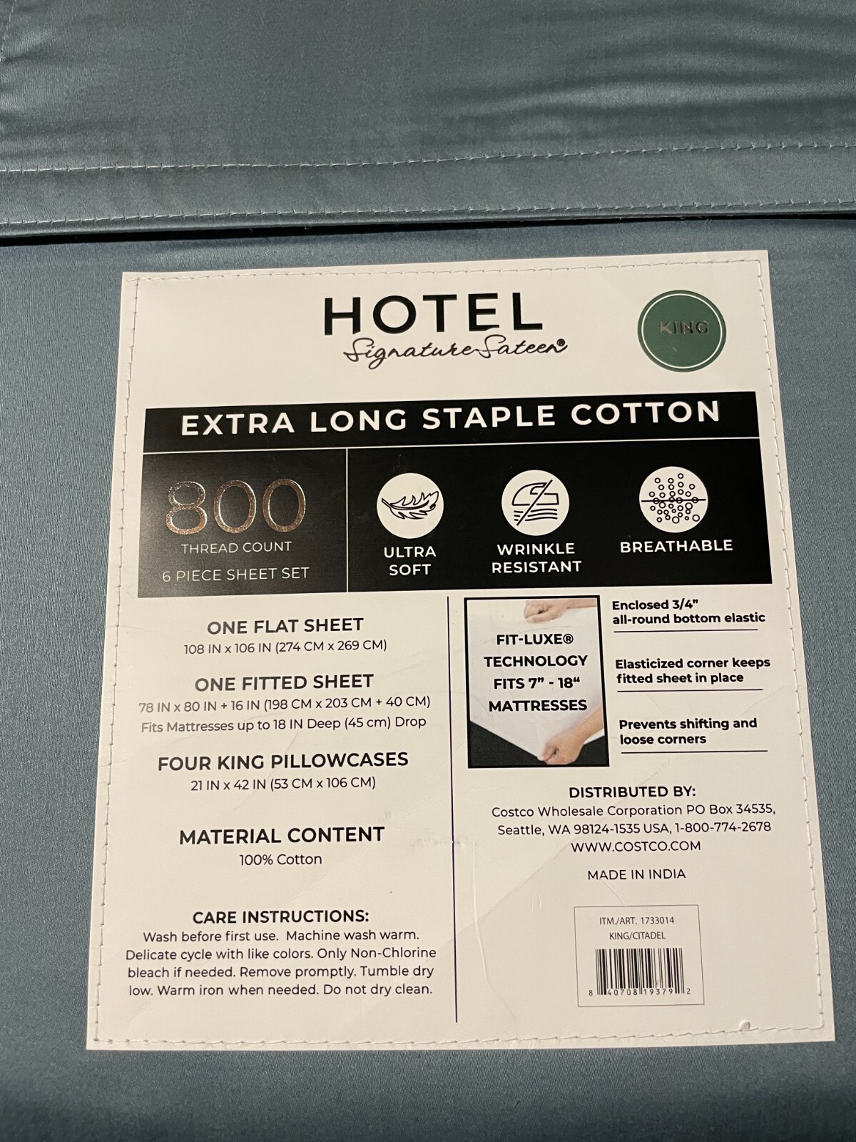 Hotel Signature Sateen 800 TC EX Long Staple Cotton King Sheet Set 6 pie... - $71.28