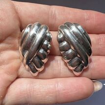 Massive Vintage Sterling Silver 925 Women's Jewelry Earrings Clips Europ... - $144.00