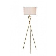 BRUSHED GOLD FINISH Tripod Floor Lamp - Features Large Drum Shade – 64.5... - $116.83