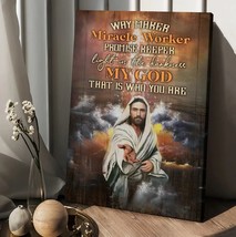 Walking with Jesus Stunning storm Way maker Miracle worker Jesus Christ Canvas - £18.34 GBP+