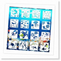 Ocean Creatures Painting Templates - Set of 16 Reusable Sea Animal Stenc... - $18.80