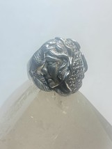 Lady face ring Art Deco marcasites floral band  sterling silver women size 5.50 - £59.83 GBP