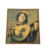 The Jester Frans Hals &quot;The Clown with the Lute&quot; Decoupage on Wood - $369.07 MXN