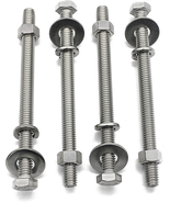 (4 Sets) 3/8&quot;-16 x 4&quot; Hex Head Bolts w/ Nuts &amp; Washers | 304 Stainless S... - $14.88