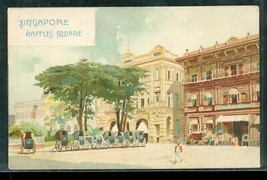 Vintage Souvenir Postcard Singapore Raffles Square UDB - £10.27 GBP