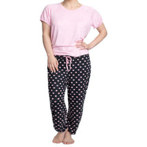Muk Luks Womens T-Shirt And Printed Pants Pajama Set Color Pink And Dots... - £24.55 GBP