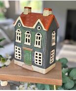 Blue/ Grey Ceramic House/Cottage Candle Holder - $33.66