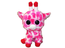 TY BEANIE BOOS JUNGLELOVE GIRAFFE PLUSH STUFFED PINK SPOTTED ANIMAL 6&quot; TOY - £8.60 GBP
