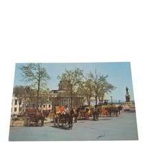 Postcard Le coin des caleches Place d&#39;Armes Carriages Quebec CA Chrome Unposted - $5.93