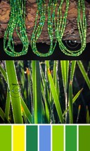 choker+2 single strands, seed bead boho necklaces/bracelets, St. Patrick&#39;s, ooak - £33.65 GBP