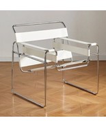 Mid Century Minimalist Macel Breuer Style Wassily Chair White Furniture ... - $1,105.93 CAD