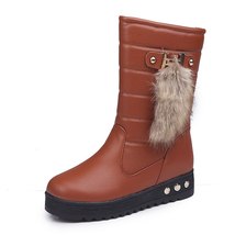 Nter plus velvet warm high snow flat heel non slip waterproof round toe comfortable mid thumb200