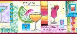 Alcohol Bar Mixed Drink Recipe Wallpaper Border 5815185B - £13.12 GBP