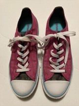 Converse All Star Pink &amp; Blue Glitter Sneakers Size 5 Junior 656035F Chuck - £16.99 GBP