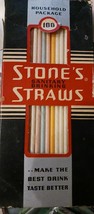 Vintage 1960&#39;s Stone&#39;s Sanitary Drinking Straws, Household Package 100, Wash DC - £10.17 GBP