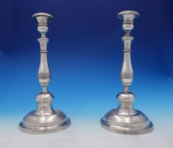 Portuguese .800-.850 Silver Candlestick Pair with Bands Handwrought (#3815) - €2.573,82 EUR