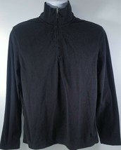 V) Gap Athletic Fit Men&#39;s 100% Polyester 1/4 Zip Black Fleece Pullover Medium - £11.86 GBP