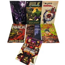 Lot of 7 Marvel Trade Paperback Compilations Avengers Hulk Deadpool Secret Wars - $36.58