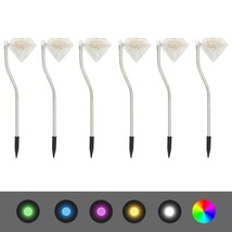  Garden Lamp Set of 6 Silver PP 3.5x3.1x11.6 in Solar - $1,726.28 MXN