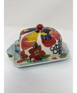Anthropologie Decorative Hand Painted Butter Dish and Lid - $44.26 CAD