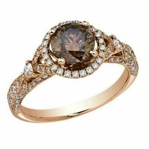2.20Ct Simulated Diamond Engagement Wedding Ring 14K Rose Gold Plated Silver - £90.09 GBP