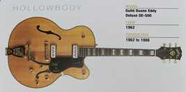 1962 Guild Duane Eddy Deluxe DE-500 Body Guitar Fridge Magnet 5.25&quot;x2.75&quot; NEW - £3.06 GBP