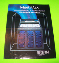 477 Max By Rock Ola 1979 Original Jukebox Phonograph Sales Flyer Brochure - £15.73 GBP