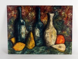 &quot; Nature Morte &quot; Par J.Marque, Huile Peinture Sur Planche, 18x24 - $2,079.00