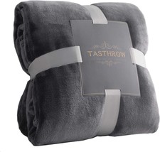 Tasthrow Large Flannel Fleece Throw Blanket, 50 X 70 Inches -, And Kids (Grey). - £34.63 GBP