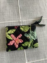 Retired Vera Bradley Small Floral  Coin Purse Zip Pouch 5&quot;x4&quot; Botanical ... - £7.78 GBP