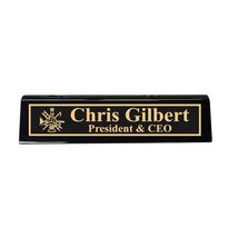 Desk Wedge Name Plate - PERSONALIZED - Firefighter - 11 Inches (Rosewood... - $43.11