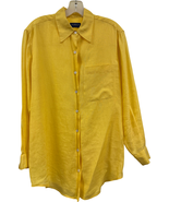 Liz Claiborne Lizsport Vintage Linen Button Up Shirt Size S Yellow - $40.60 CAD