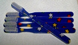 Set Of 5 Alan Stuart Rare Vintage Toothbrushes - Blue With Stars - Nos! - £10.21 GBP
