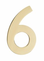 Architectural Mailboxes Brass Floating House Number 6, Polished Brass - $81.65 MXN