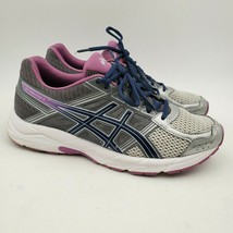 Asics Gel Contend 4 Size 9.5 Silver Purple Running Athletic Shoes T765N Womens - £37.35 GBP