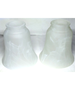 2 Frosted White Swirl Bell Glass Ceiling Fan Sconce Light Shade 2&quot; Fitter - $18.94 CAD