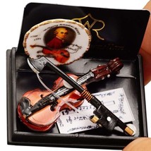 Mozart Violin Set 1.728/8 Reutter Porcelain Plate Music DOLLHOUSE Miniature - $27.21