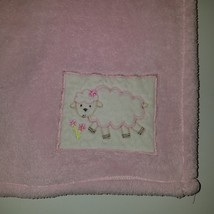 Baby Gear Pink Sheep Lamb Fleece Baby Blanket Lovey Flowers White 30x40 - £25.87 GBP