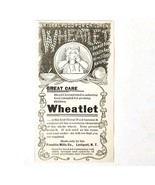 Wheatlet Breakfast Franklin Mills 1897 Advertisement Victorian Cereal AD... - €17,09 EUR