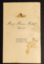 Mena House Hotel Pyramids Cairo Egypt Arabic Paper Hand Written Lunch Me... - £15.12 GBP