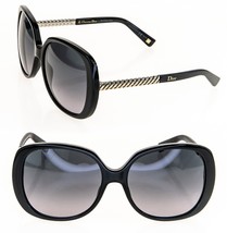 Christian Dior Ever 1 Black Gold Chain Paris Oversized Sunglasses Diorever - £323.18 GBP