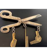 TAXCO 925 STERLING SILVER &amp; BRASS HAIRDRESSER UTENSILS BROOCH SKY - €49,89 EUR