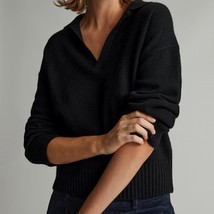 Everlane The Cashmere Polo Sweater Long Sleeve Pullover Black XS - £76.10 GBP