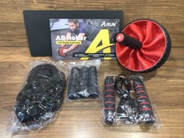Fitness ARUN AB Wheel Roller/Jump Rope, Extra Grip, Knee Pad And Resistance Band - $18.99