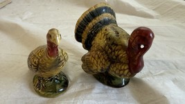 Vintage Napcoware Ceramic Turkey &amp; Hen Salt &amp; Pepper Shakers THANKSGIVIN... - $12.63