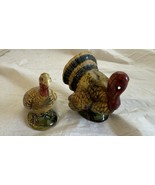 Vintage Napcoware Ceramic Turkey &amp; Hen Salt &amp; Pepper Shakers THANKSGIVIN... - €10,91 EUR